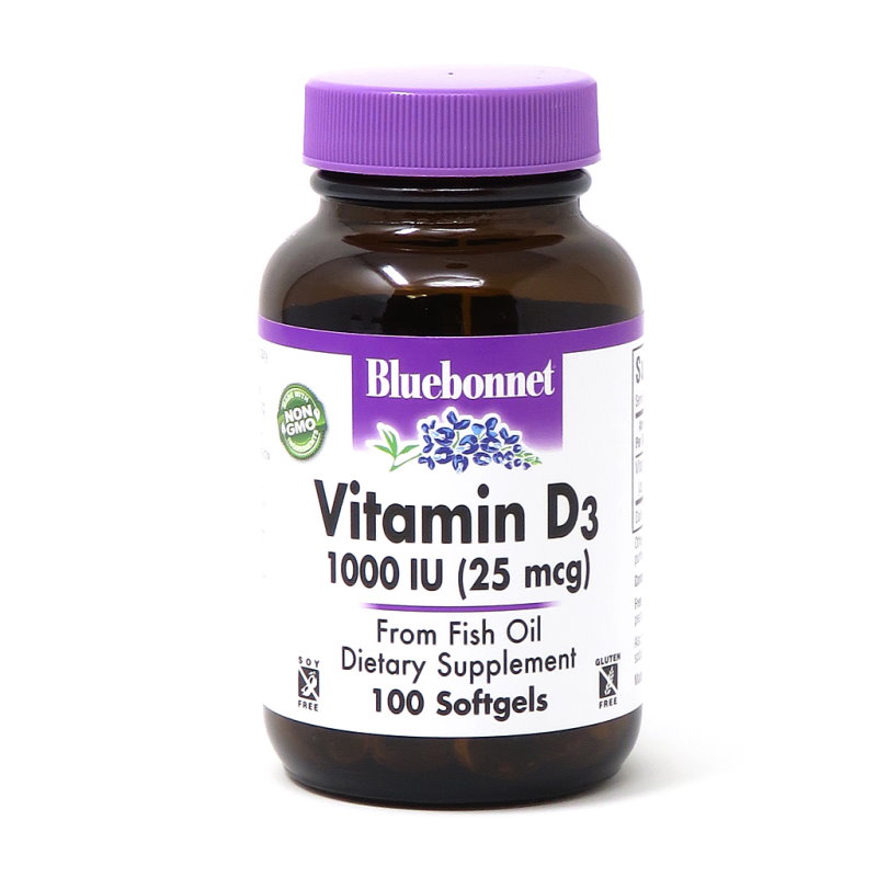 Вітаміни та мінерали Bluebonnet Nutrition Vitamin D3 1000 IU, 100 капсул