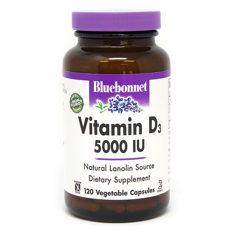Вітаміни та мінерали Bluebonnet Nutrition Vitamin D3 5001IU, 120 вегакапсул