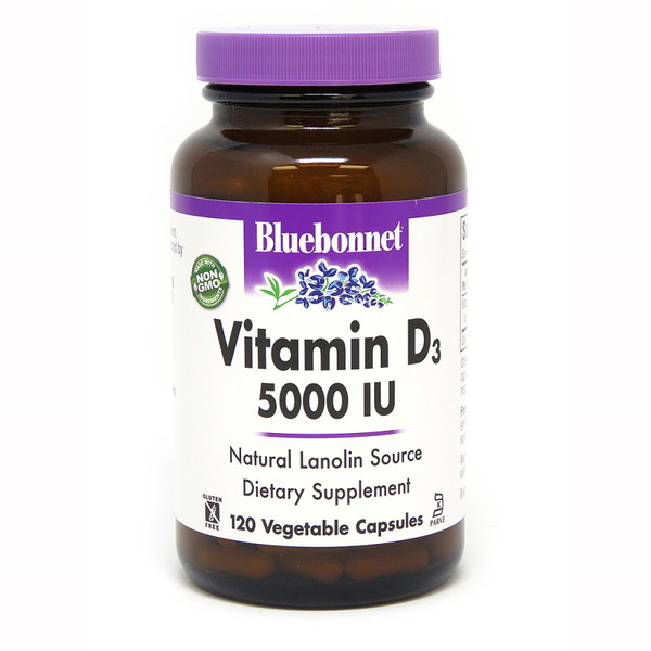 Вітаміни та мінерали Bluebonnet Nutrition Vitamin D3 5001IU, 120 вегакапсул