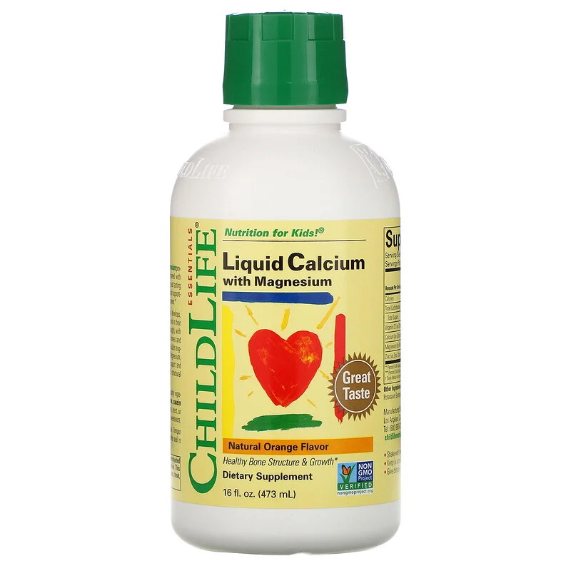 Вітаміни та мінерали ChildLife Liquid Calcium With Magnesium, 473 мл апельсин