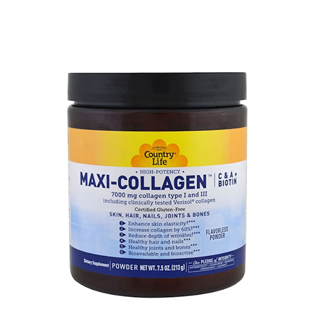Вітаміни та мінерали Country Life Maxi-Collagen type 1and3 + C and A + Biotin, 213 грам. Фото 2