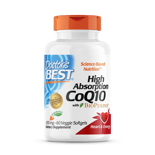 Натуральна добавка Doctor's Best CoQ10 200 mg with BioPerine, 60 гелевих вегакапсул