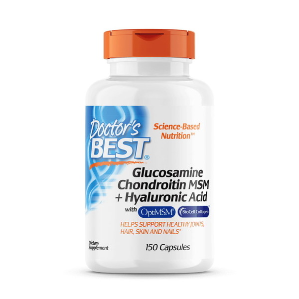 Препарат для суглобів і зв'язок Doctor's Best Glucosamine Chondroitin MSM + Hyaluronic Acid, 150 капсул