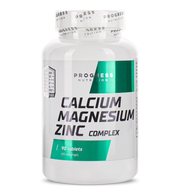 Вітаміни та мінерали Progress Nutrition Calcium Magnesium Zinc Complex, 90 таблеток