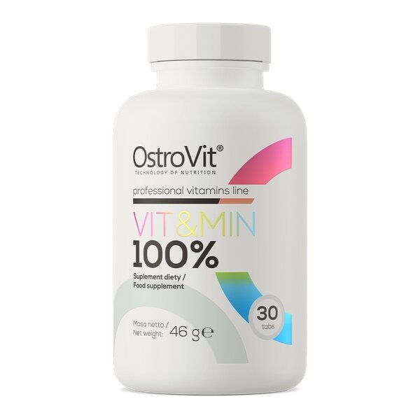 Вітаміни та мінерали OstroVit 100% Vit & Min, 30 таблеток