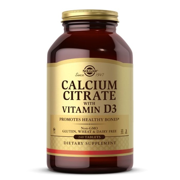 Вітаміни та мінерали Solgar Calcium Citrate with Vitamin D3, 240 таблеток