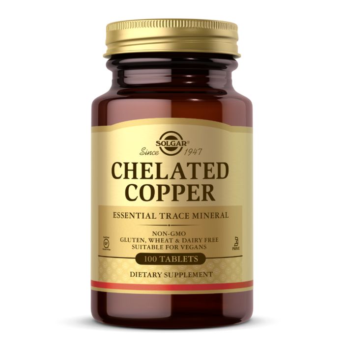 Вітаміни та мінерали Solgar Chelated Copper, 100 таблеток