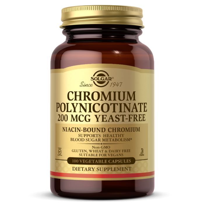 Вітаміни та мінерали Solgar Chromium Polynicotinate 200 mcg, 100 вегакапсул