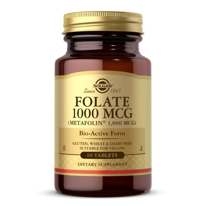 Вітаміни та мінерали Solgar Folate 1000 mcg (Metafolin 1000 mcg), 60 таблеток