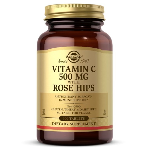 Вітаміни та мінерали Solgar Vitamin C 500 mg with Rose Hips, 100 таблеток