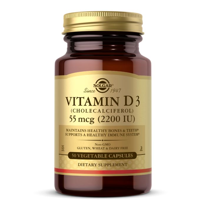 Вітаміни та мінерали Solgar Vitamin D3 55 mcg, 50 вегакапсул