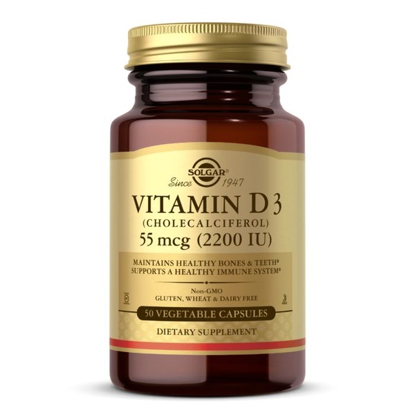 Вітаміни та мінерали Solgar Vitamin D3 55 mcg, 50 вегакапсул