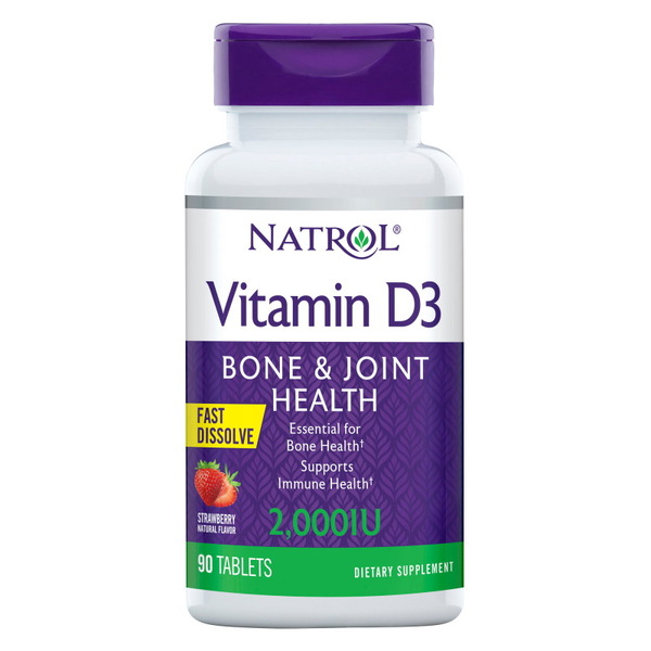 Вітаміни та мінерали Natrol Vitamin D3 2000 IU Fast Dissolve, 90 таблеток