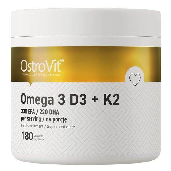Жирные кислоты OstroVit Omega 3 D3+K2, 180 капсул