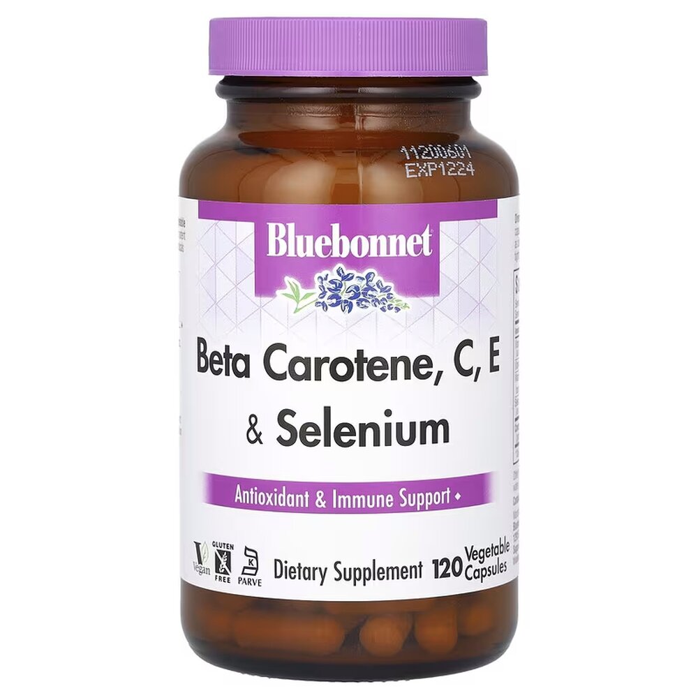 Вітаміни та мінерали Bluebonnet Nutrition Beta Carotene, C, E Plus Selenium, 120 вегакапсул