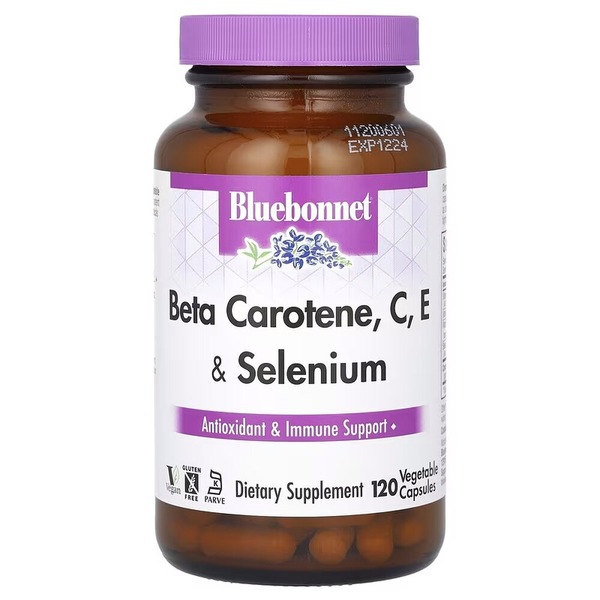 Вітаміни та мінерали Bluebonnet Nutrition Beta Carotene, C, E Plus Selenium, 120 вегакапсул