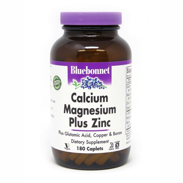 Вітаміни та мінерали Bluebonnet Nutrition Calcium Magnesium plus Zinc, 180 каплет