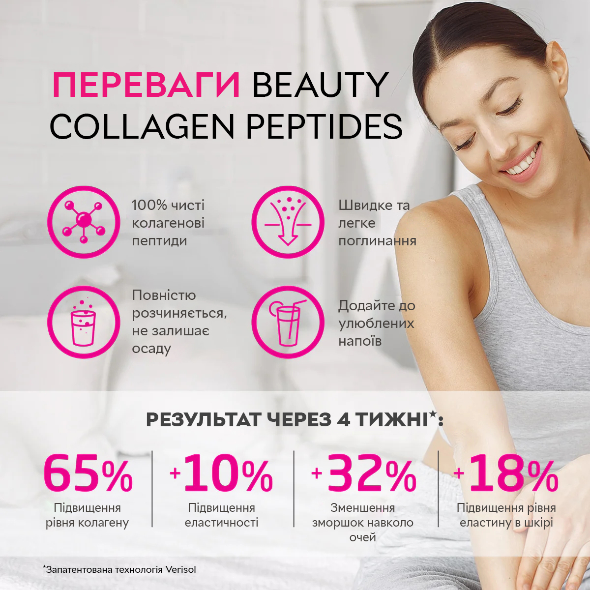Препарат для суглобів і зв'язок VPLab Beauty Collagen Peptides, 150 грам. Фото 4