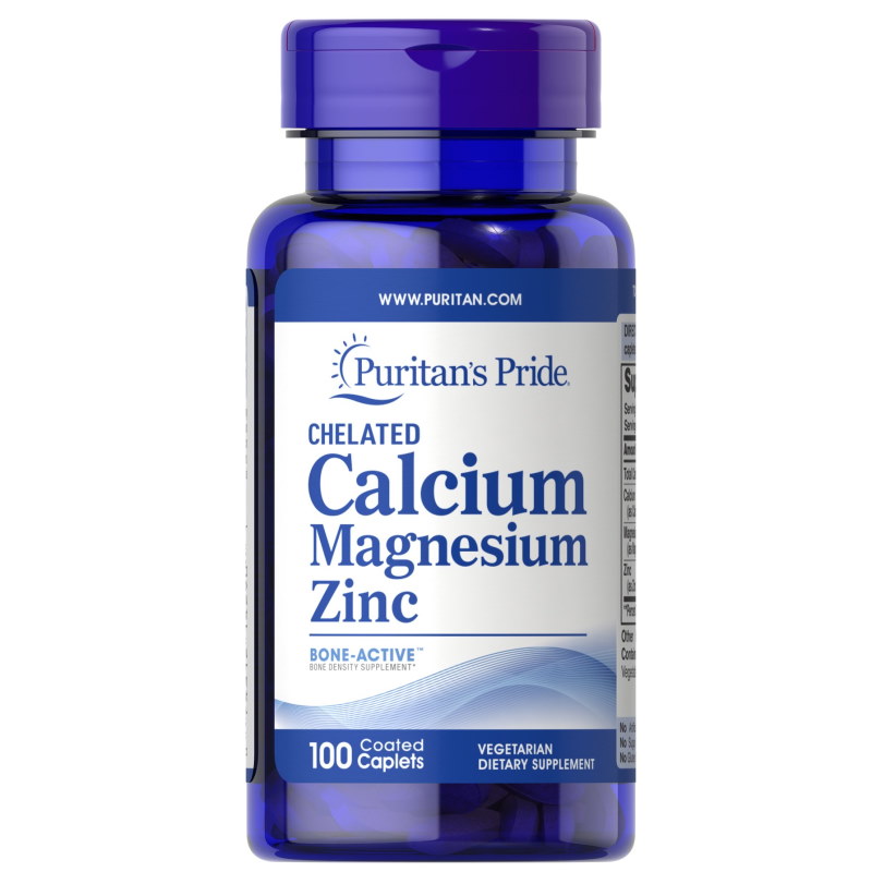 Вітаміни та мінерали Puritan's Pride Calcium Magnesium Zinc, 100 капсул