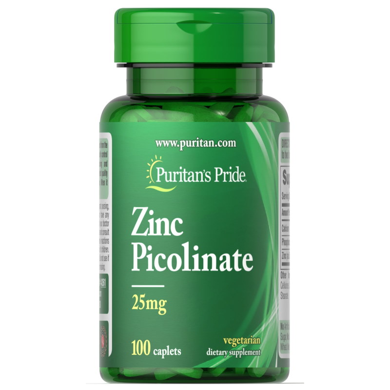 Вітаміни та мінерали Puritan's Pride Zinc Picolinate 25 mg, 100 каплет