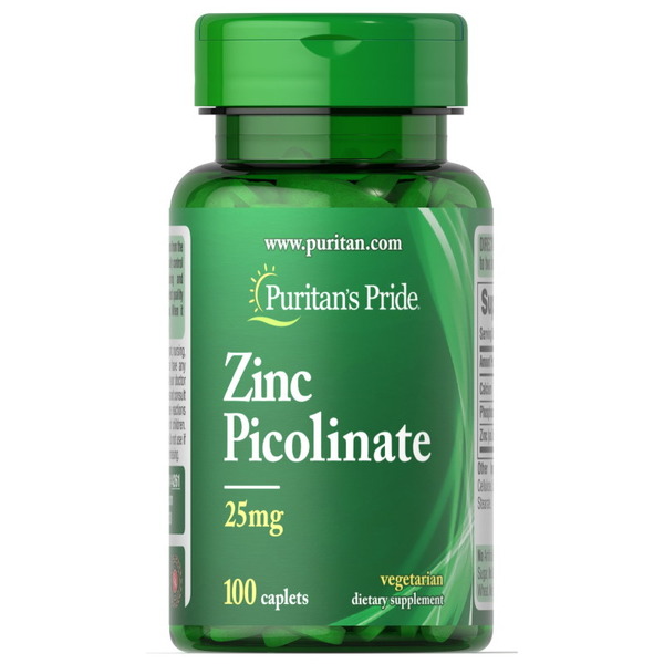 Вітаміни та мінерали Puritan's Pride Zinc Picolinate 25 mg, 100 каплет