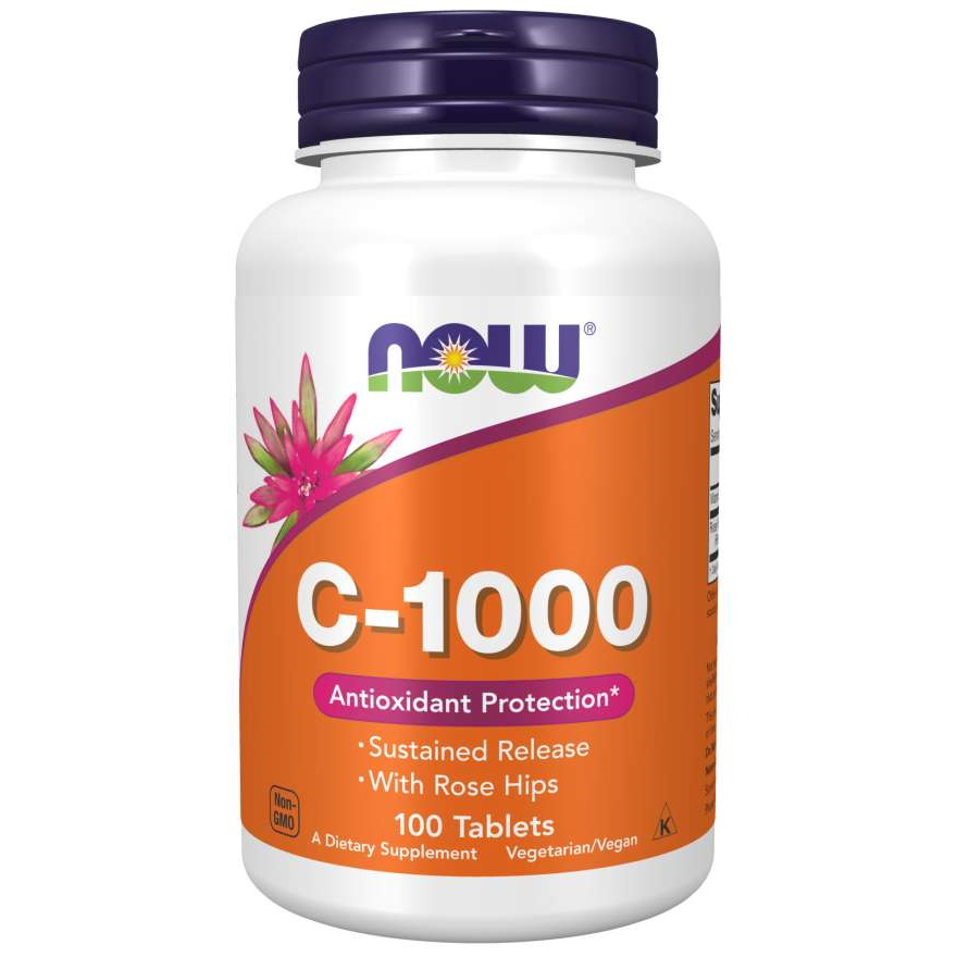 Вітаміни та мінерали NOW Vitamin C-1000 with Rose Hips Sustained Release, 100 таблеток