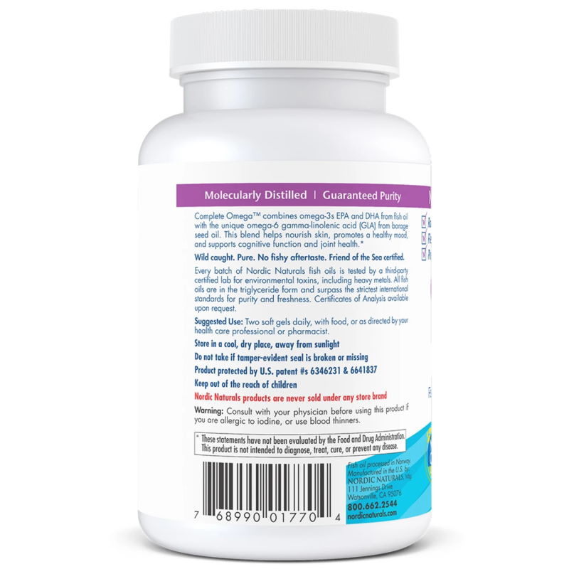 Жирные кислоты Nordic Naturals Complete Omega, 60 капсул лимон. Фото 3