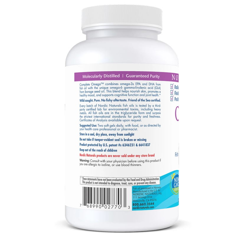 Жирные кислоты Nordic Naturals Complete Omega, 120 капсул лимон. Фото 3