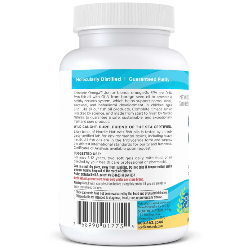Жирні кислоти Nordic Naturals Complete Omega Junior, 90 капсул лимон. Фото 3