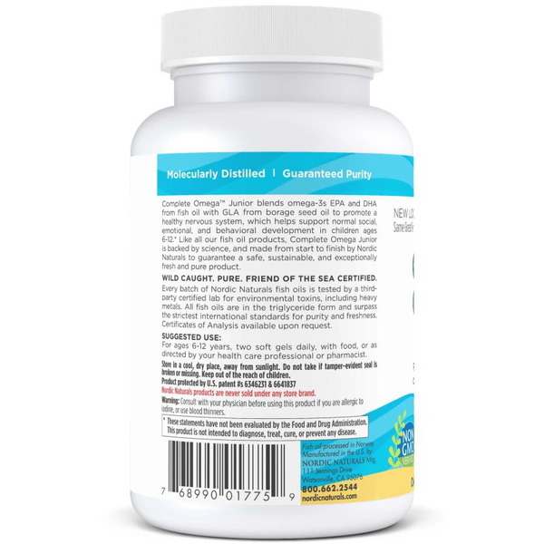 Жирні кислоти Nordic Naturals Complete Omega Junior, 90 капсул лимон. Фото 3