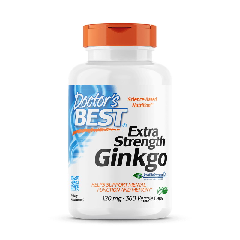 Натуральна добавка Doctor's Best Extra Strength Ginkgo 120 mg, 360 вегакапсул