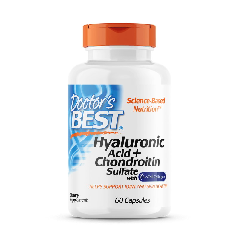Препарат для суставов и связок Doctor's Best Hyaluronic Acid with Chondroitin Sulfate, 60 капсул