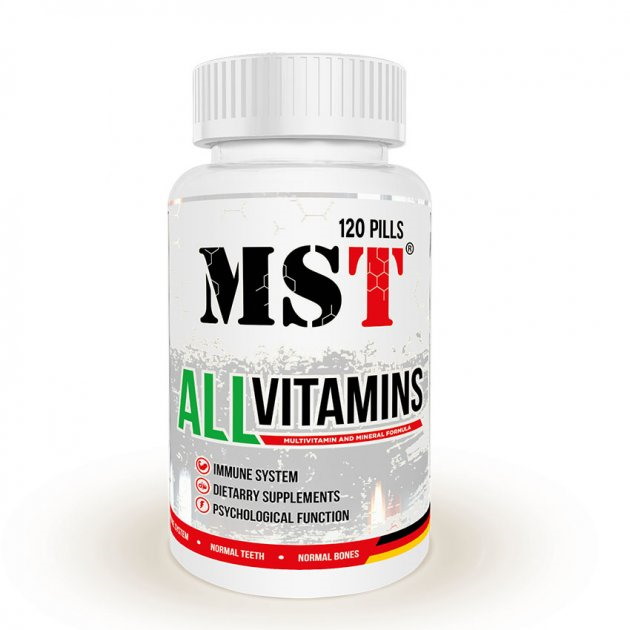 Вітаміни та мінерали MST Nutrition AllVitamins, 120 таблеток