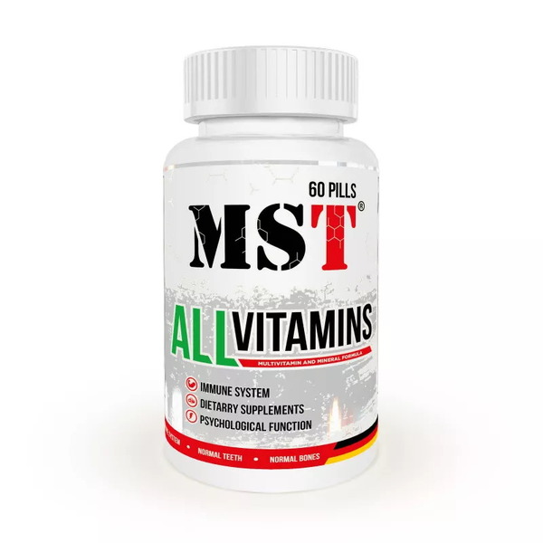 Вітаміни та мінерали MST Nutrition AllVitamins, 60 таблеток