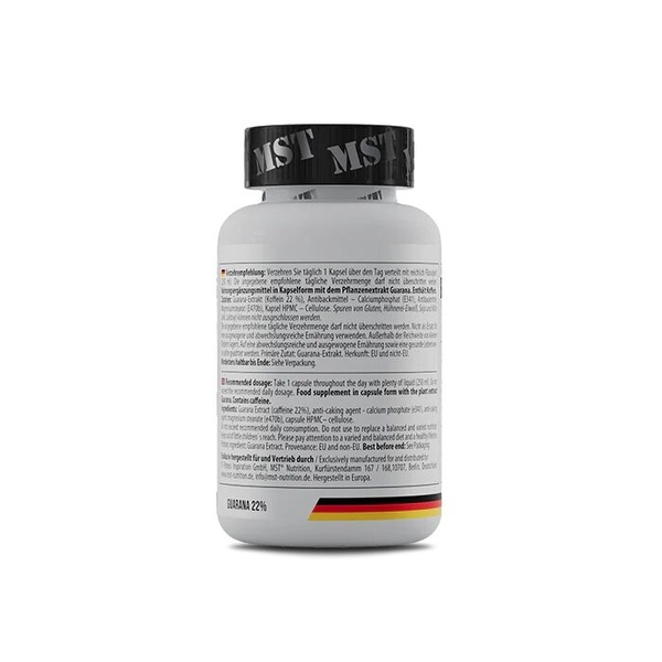 Передтренувальний комплекс MST Nutrition Guarana 22%, 90 капсул. Фото 3