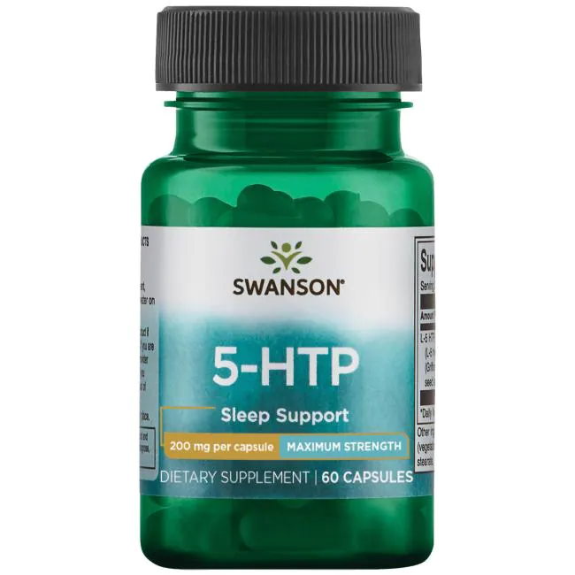 Амінокислота Swanson 5-HTP 200 mg Maximum Strength, 60 капсул