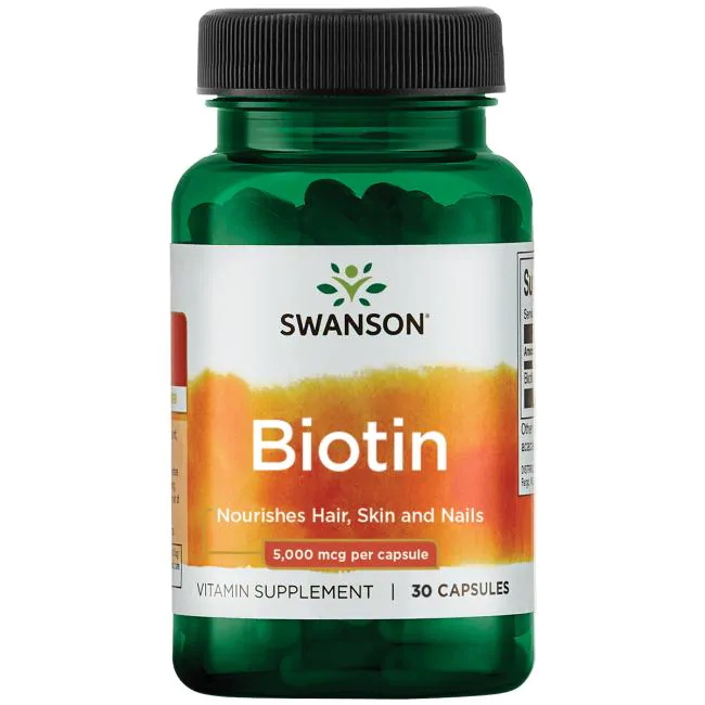 Вітаміни та мінерали Swanson Biotin 5000 mcg, 30 капсул