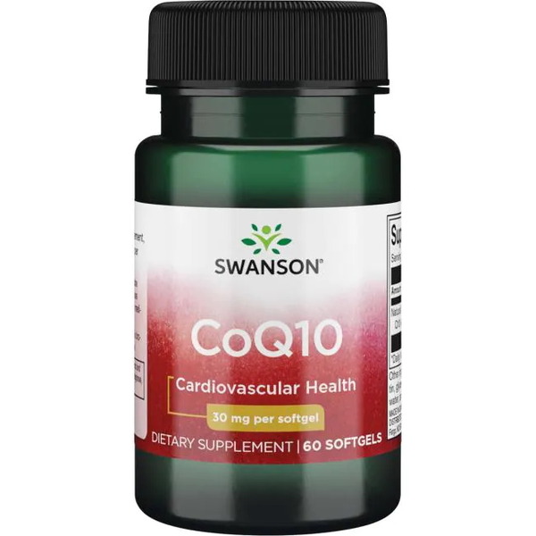 Натуральна добавка Swanson CoQ10 30 mg, 60 гелевих капсул