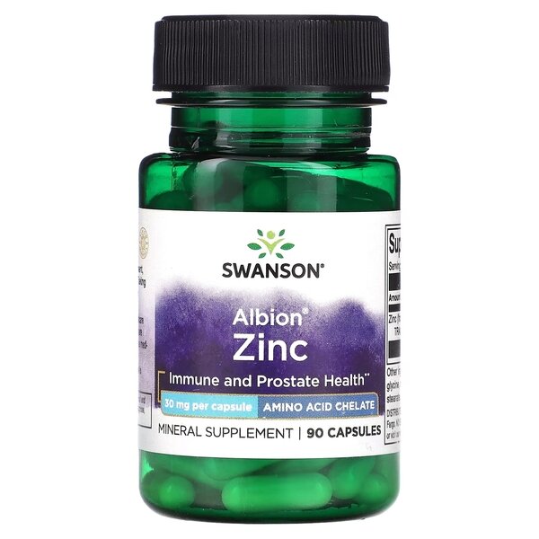Вітаміни та мінерали Swanson Zinc Chelated 30 mg, 90 капсул