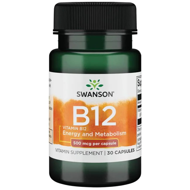 Вітаміни та мінерали Swanson Vitamin B12 500 mcg, 30 капсул