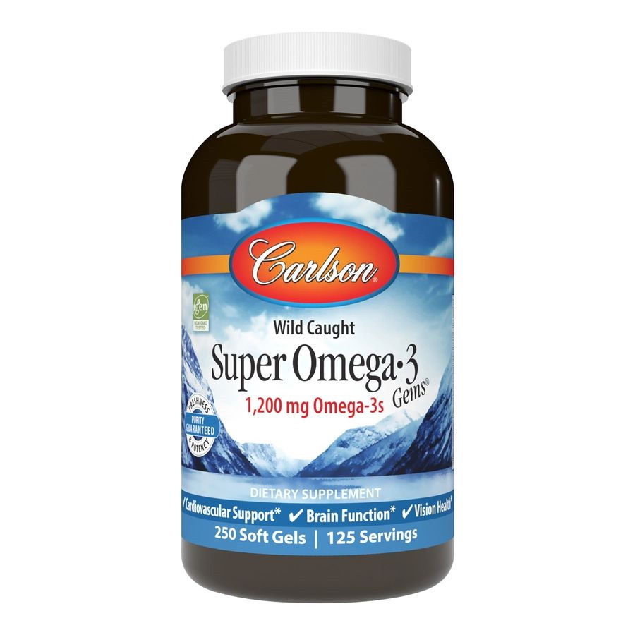 Жирные кислоты Carlson Labs Super Omega-3 Gems 1200 mg Wild Caught, 250 капсул