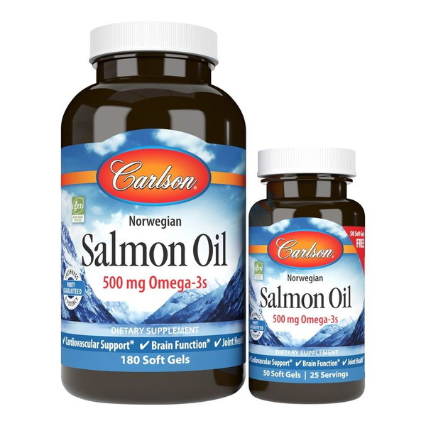 Жирні кислоти Carlson Labs Salmon Oil, 180+50 капсул
