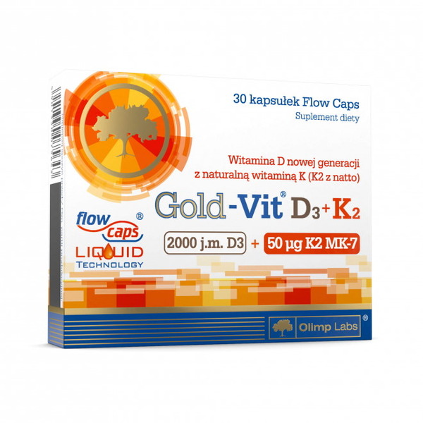 Вітаміни та мінерали Olimp Sport Nutrition Gold-Vit D3+K2 2000 IU, 30 капсул