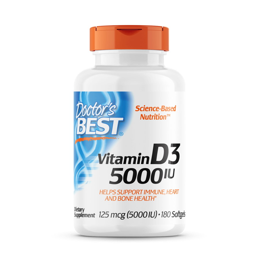 Витамины и минералы Doctor's Best Vitamin D3 5000 IU, 360 капсул