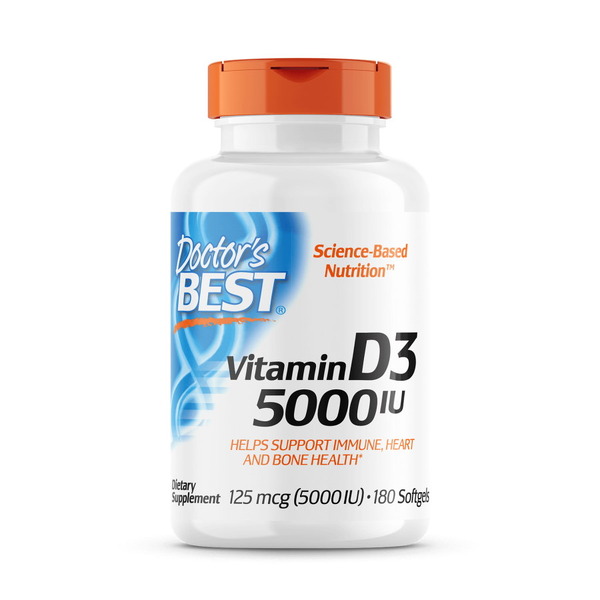 Витамины и минералы Doctor's Best Vitamin D3 5000 IU, 360 капсул