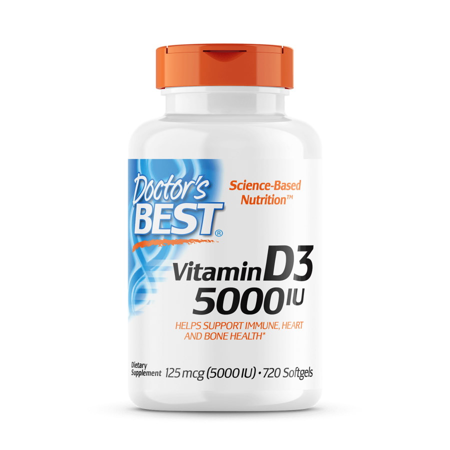 Витамины и минералы Doctor's Best Vitamin D3 5000 IU, 720 капсул