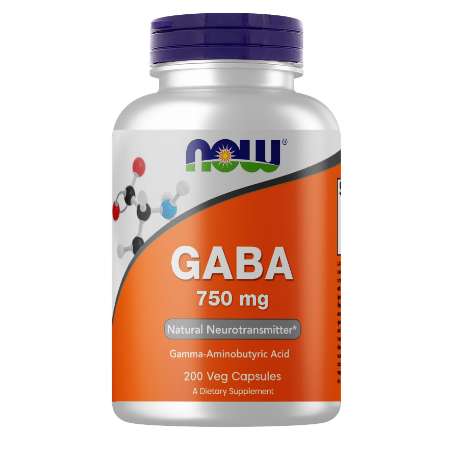 Амінокислота NOW GABA 750 mg, 200 вегакапсул