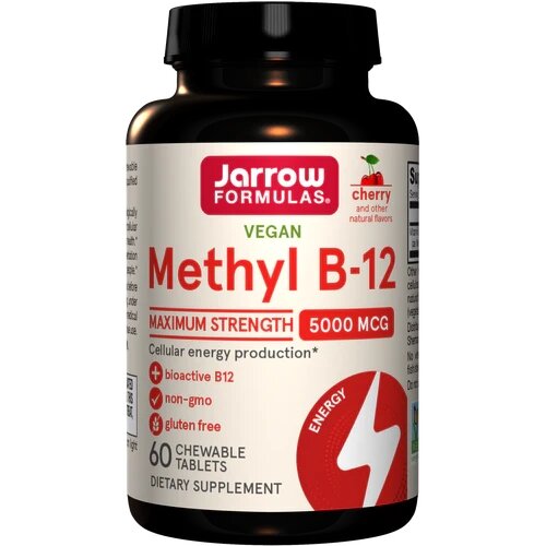 Вітаміни та мінерали Jarrow Formulas Vegan Methyl B-12 5000 mcg, 60 жувальних таблеток