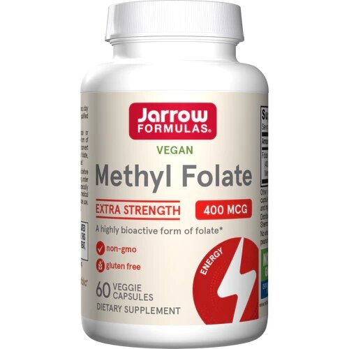 Метілфолат Jarrow Formulas Methyl Folate 400 mcg, 60 вегакапсул для підтримки серцево-судинної системи