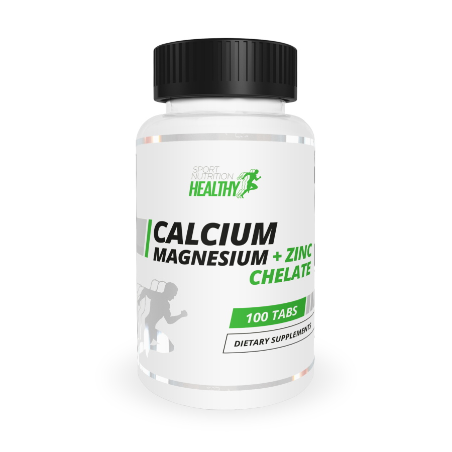 Витамины и минералы Healthy Calcium Magnesium + Zinc Chelate, 100 таблеток